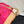 LV Alma Bag Charm Pink mix Beige Cowhide Canvas
