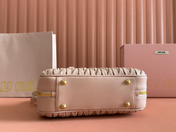 ARCADIE MATELASSÉ BAG 27 IN MISCHKA BEIGE LAMBSKIN