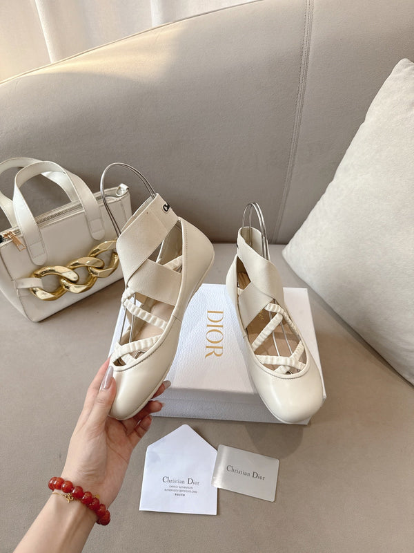 CD 26s Shade Ballet Flats Cream Satin 939598