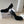 KNIFE CHEMISE HIGH PUMPS IN BLACK COTTON AND CALFSKIN