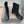 ANKLE BOOTS IN BLACK LOGO EMBOSSED SOFT SHEEPSKIN