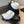 PLATFORM MULES IN BLACK RUBBER MIX RABBIT FUR SILVER HARDWARE