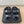 DAD SANDAL IN BLACK MIX WHITE DENIM FABRIC