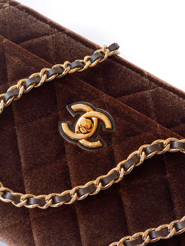 CC 26C Flap Bag 20 Coffee Velvet
