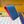 LV M14694 Multiple Wallet Blue Red Monogram Glow Canvas & Cowhide