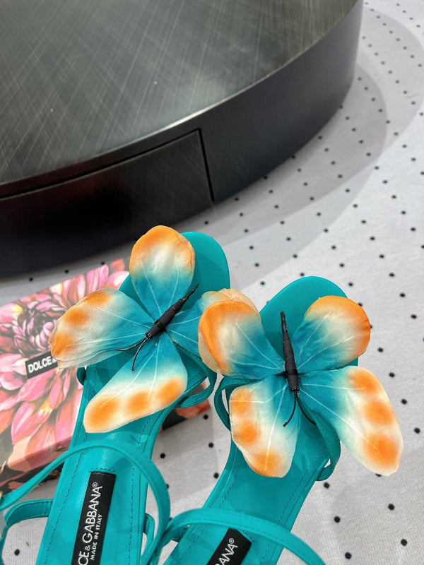 DC 24 Butterfly High Heel Blue Cowhide & Sheepskin 295968