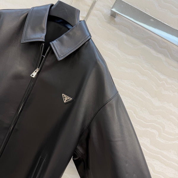 Prada Jacket Black Leather 341209