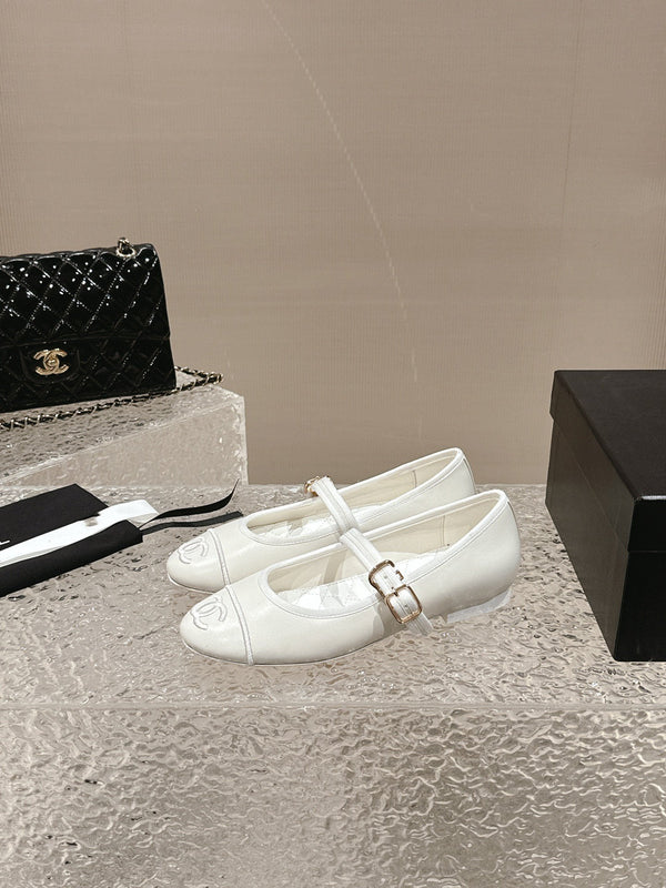 mary janes white lambskin