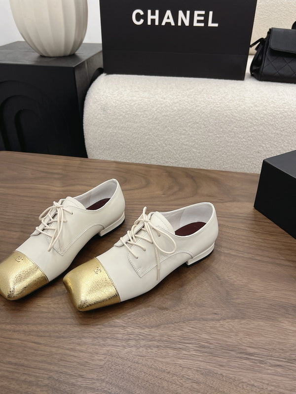 CC 26s Loafer 2cm Gold White Leather 910473