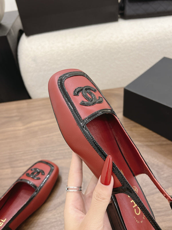 CC 26s Slingback Black Burgundy Lambskin Patent Leather 915320