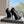 ZIPPER POINTED-TOE HIGH PUMPS IN BLACK WAX-OIL SHEEPSKIN