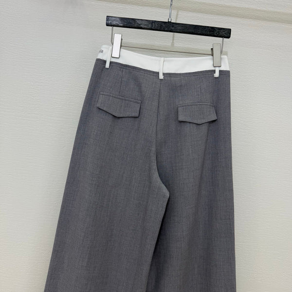 MM6 Curved Blade Cargo Pants Grey Cotton 387964