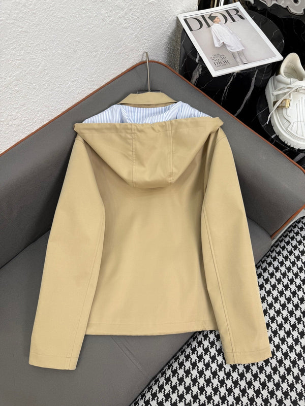 Miu Miu 25 Jacket Dark Beige Polyester 298098