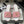 CC 25S Buckle Bag Mule Sandal 50mm Pink Fabric and White Sheepskin 247602