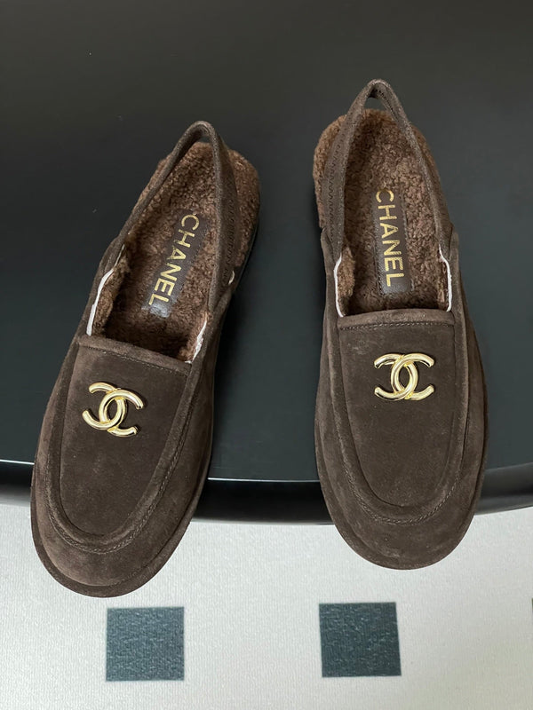 CC 2026 Loafer Suede Lambskin Fur 356382