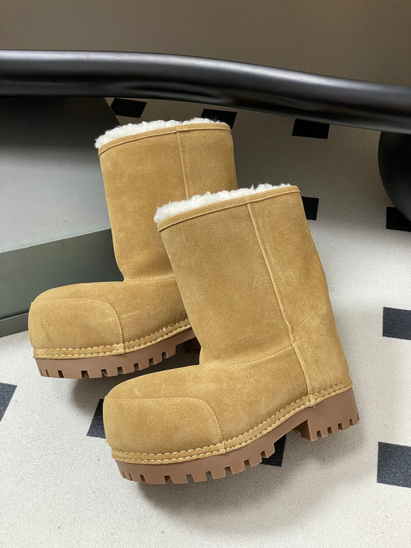 Balenciaga Low Snow Boots Beige Suede 535034