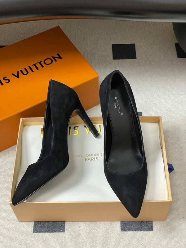 LV GALA High Heels Flats Series 85mm Black Suede 534540