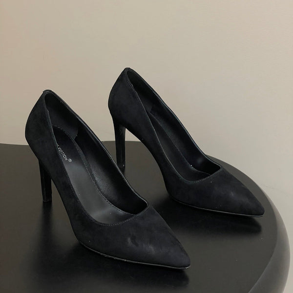 LV GALA High Heels Flats Series 85mm Black Suede 534540