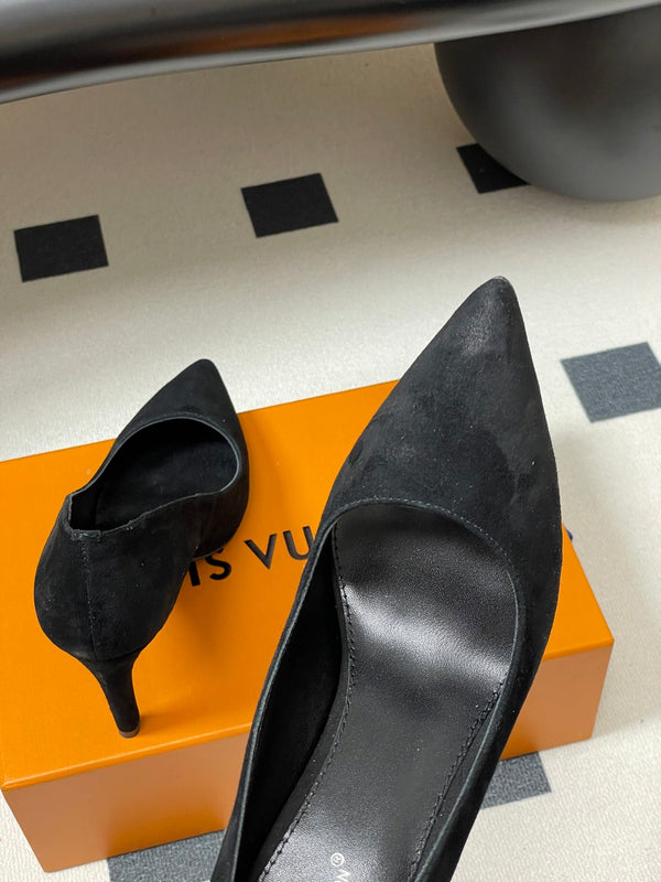 LV GALA High Heels Flats Series 85mm Black Suede 534540