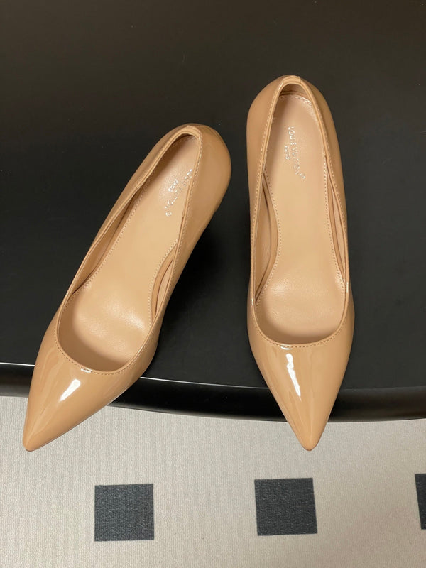 LV GALA High Heels Series Shoes 85mm  Patent Leather Beige534541