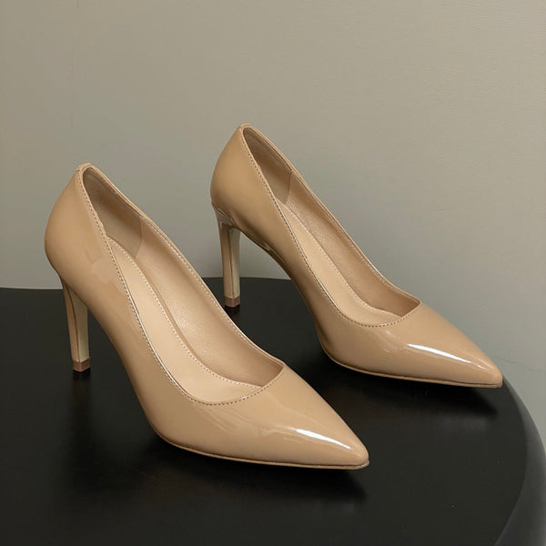LV GALA High Heels Series Shoes 85mm  Patent Leather Beige534541