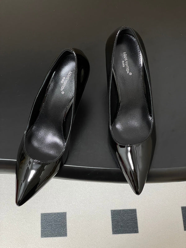 LV GALA High Heels Series Shoes 85mm Black Patent Leather 534542