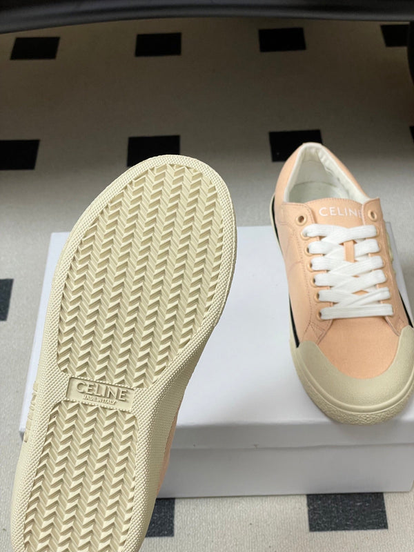 Celine Alan Sneakers Light Pink Ivory Canvas Rubber 701714