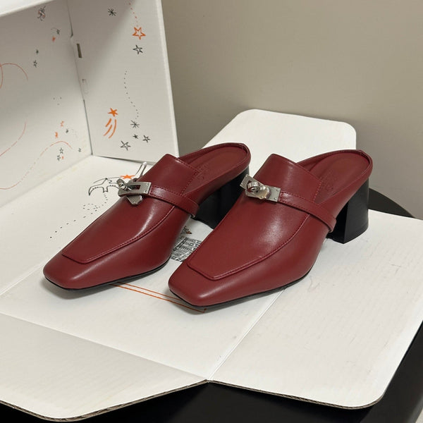 HM Blossom Mule 65mm Burgundy Sheepskin 902907