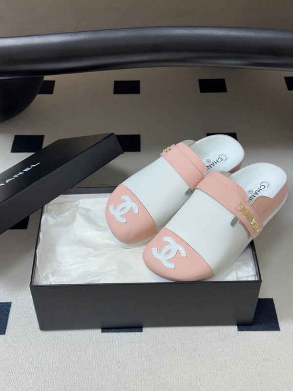 CC 26s Pool Slides Light Pink White Lambskin 952557