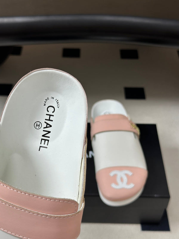 CC 26s Pool Slides Light Pink White Lambskin 952557