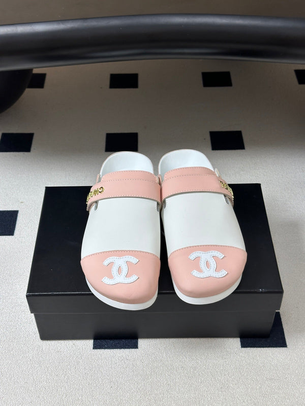 CC 26s Pool Slides Light Pink White Lambskin 952557