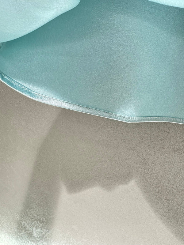 Miu Slip Skirt Light Blue Satin 402820