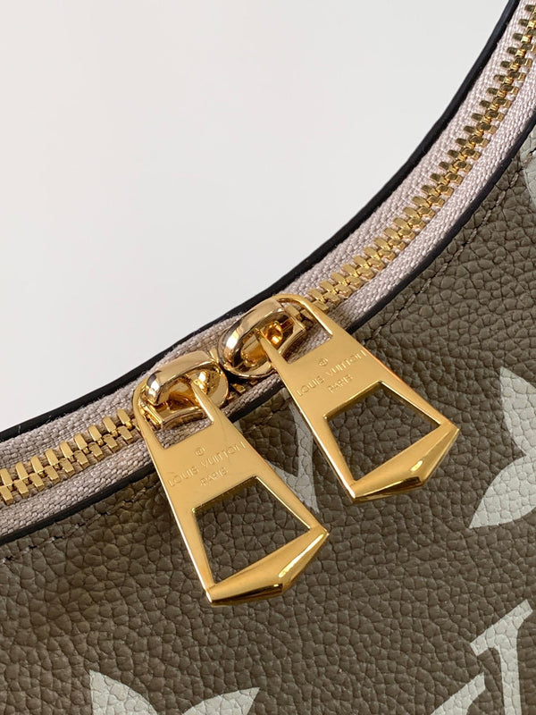 LV Boulogne PM 29cm Gray Cream Embossed Cowhide GHW