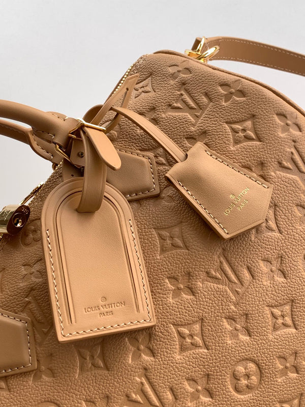 LV M11323 Speedy Soft 30 Apricot Monogram Empreinte Leather