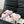 CC DAD SANDAL MULE IN PASTEL PINK FLEECE WITH GOLD HARDWARE