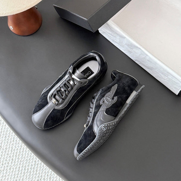 CC 26s Low-Top Retro Runner Sneakers Black Suede Calfskin 969578