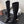 CC 26s Pearl Heel Knee High Boots Black Suede Patent Leather 127955