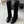 CC 26s Embroidered Logo Knee High Boots Black Suede 127791