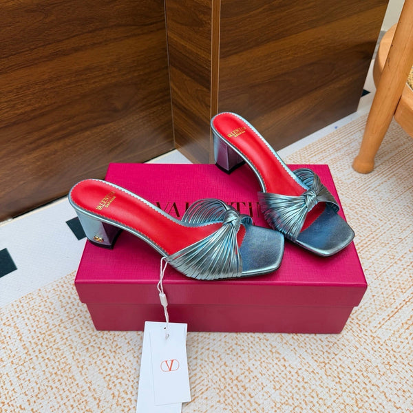 VLTN 26s Annet Mules 6.5cm Blue Woven Leather 974325