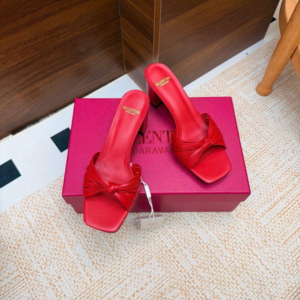 VLTN 26s Annet Mules 6.5cm Red Woven Leather 974328