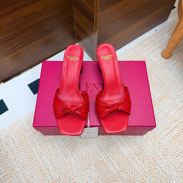 VLTN 26s Annet Mules 6.5cm Red Woven Leather 974328