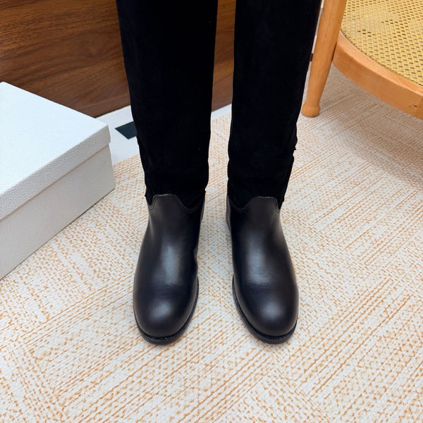 CD 26s Riding Boots Black Suede Leather 973976