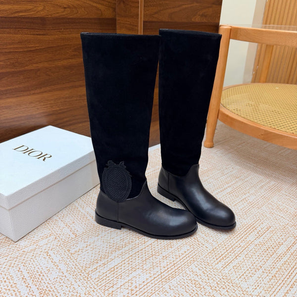CD 26s Riding Boots Black Suede Leather 973976