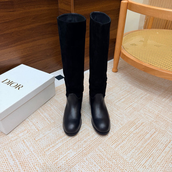 CD 26s Riding Boots Black Suede Leather 973976