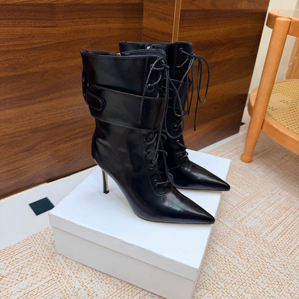 CD 26s D-Legacy Ankle Boots 8cm Black Patent Leather 973980
