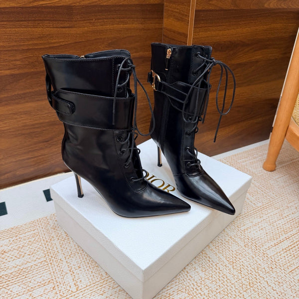 CD 26s D-Legacy Ankle Boots 8cm Black Patent Leather 973980