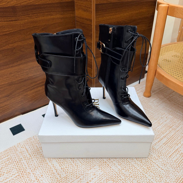 CD 26s D-Legacy Ankle Boots 8cm Black Patent Leather 973980