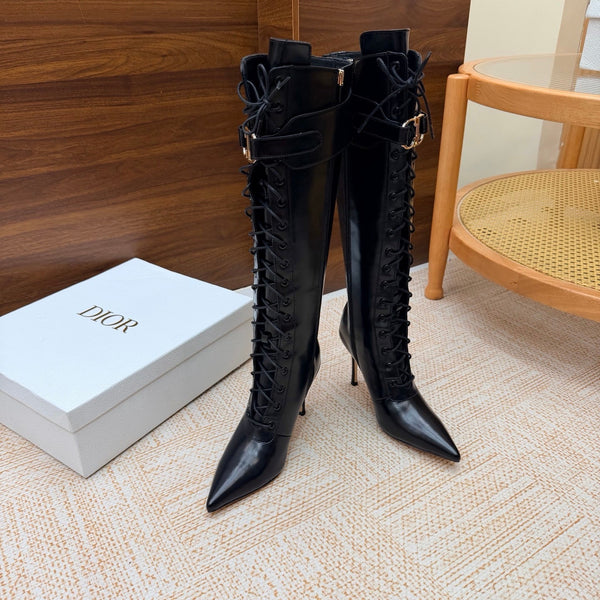 CD 26s D-Legacy Boots 8cm Black Patent Leather 973982
