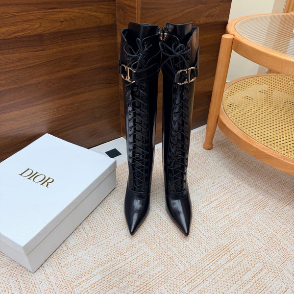 CD 26s D-Legacy Boots 8cm Black Patent Leather 973982