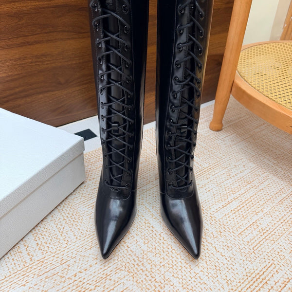 CD 26s D-Legacy Boots 8cm Black Patent Leather 973982
